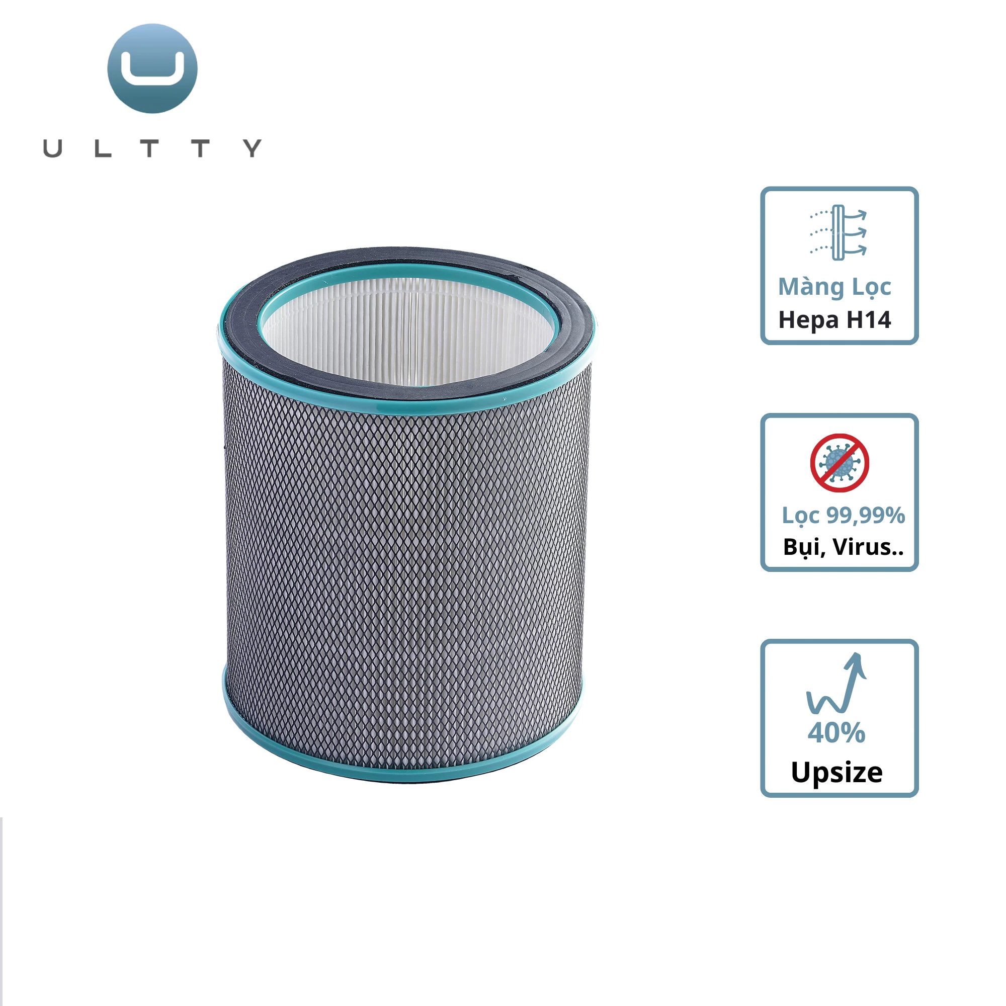 Hệ màng lọc U-ULTTY HEPA H14 dùng cho Quạt lọc không khí bù ẩm Ultty CR022