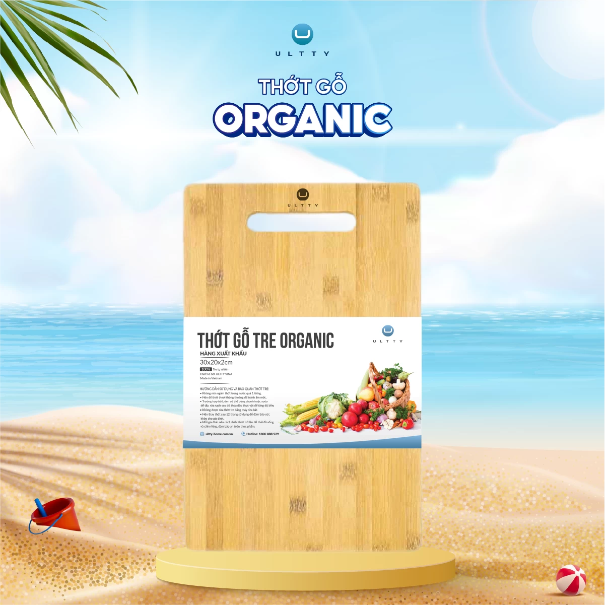 Thớt Gỗ Tre Organic U-Ultty – Hàng Xuất Khẩu