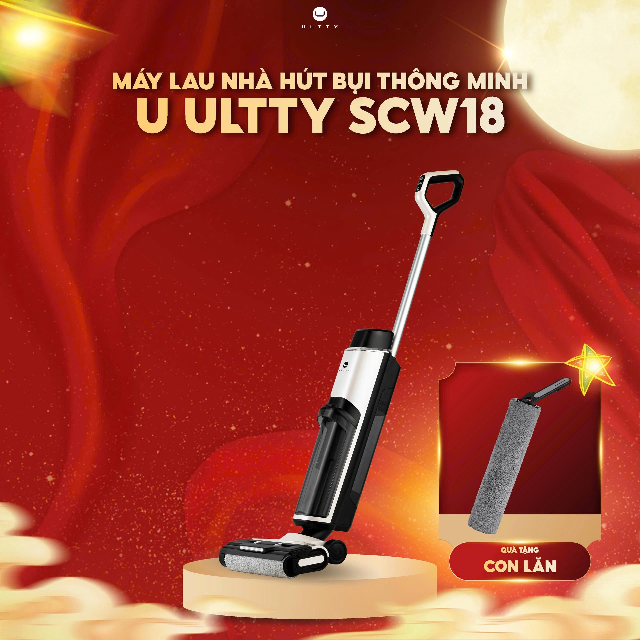 Máy Lau Nhà Hút Bụi Thông Minh U Ultty SCW18 Màu Trắng Ngọc Trai