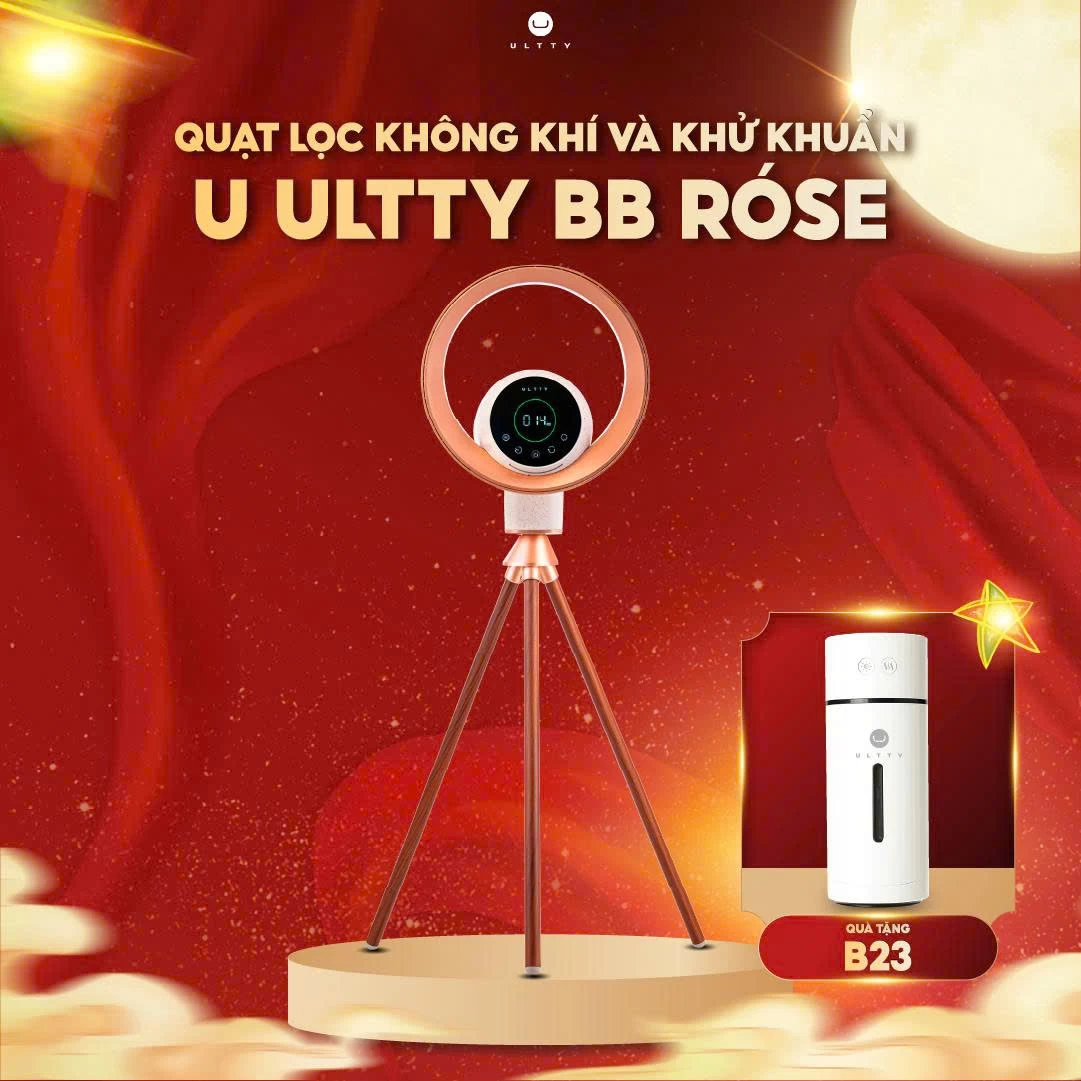Quạt lọc không khí và khử khuẩn U ULTTY BB Róse Champagne