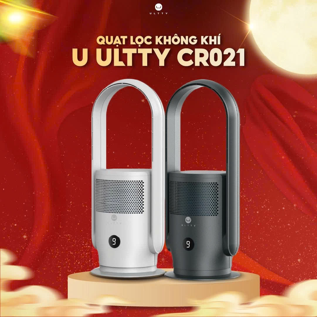 Quạt Lọc Không Khí U-ULTTY CR021, Công Nghệ Bội Khí, Chế Độ Làm Mát 9 Cấp, Bộ Lọc HEPA H13 Loại Bỏ 99,97% Bụi Mịn, Vi Khuẩn, Virut
