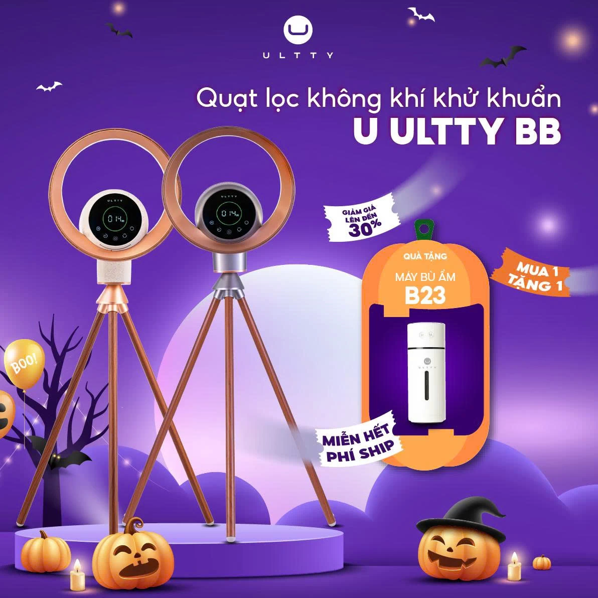 Quạt lọc không khí và khử khuẩn U ULTTY BB