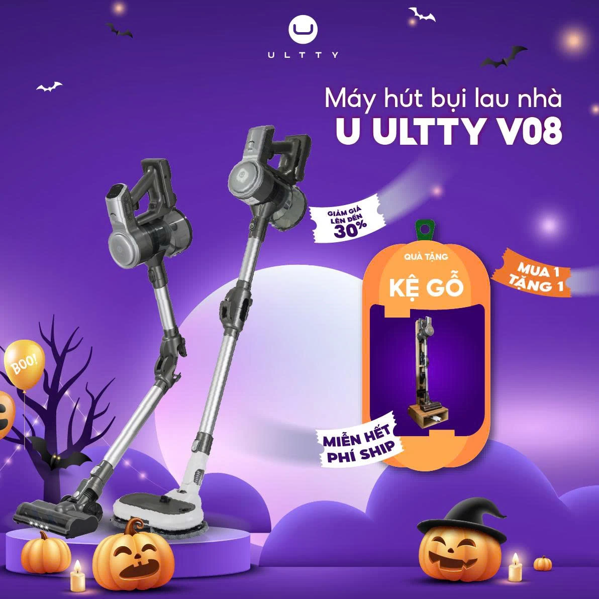 Máy Hút Bụi Và Lau Nhà U-Ultty V08 6in1