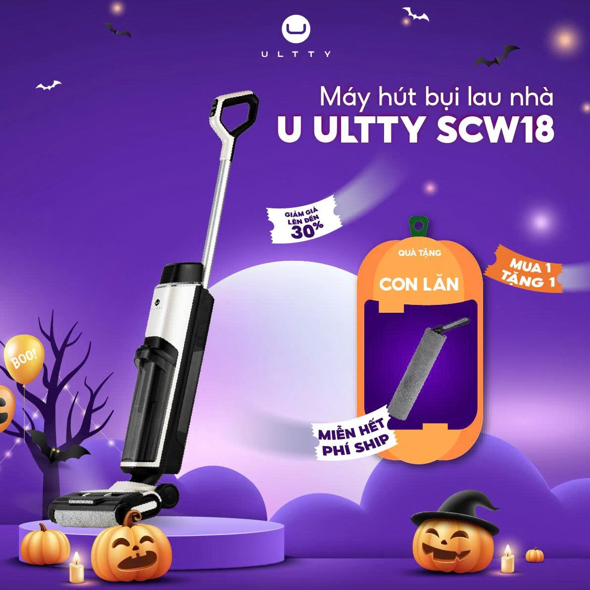 Máy Lau Nhà Hút Bụi Thông Minh U Ultty SCW18