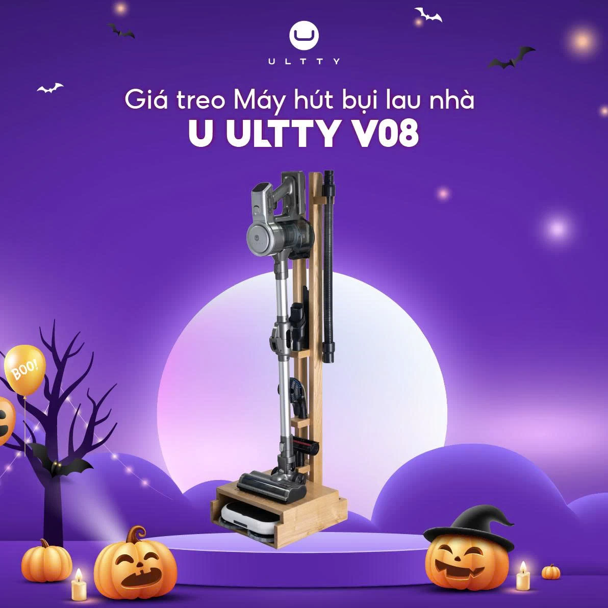 Giá treo máy hút bụi, phụ kiện đầu hút của máy hút bụi lau nhà ULTTY V08