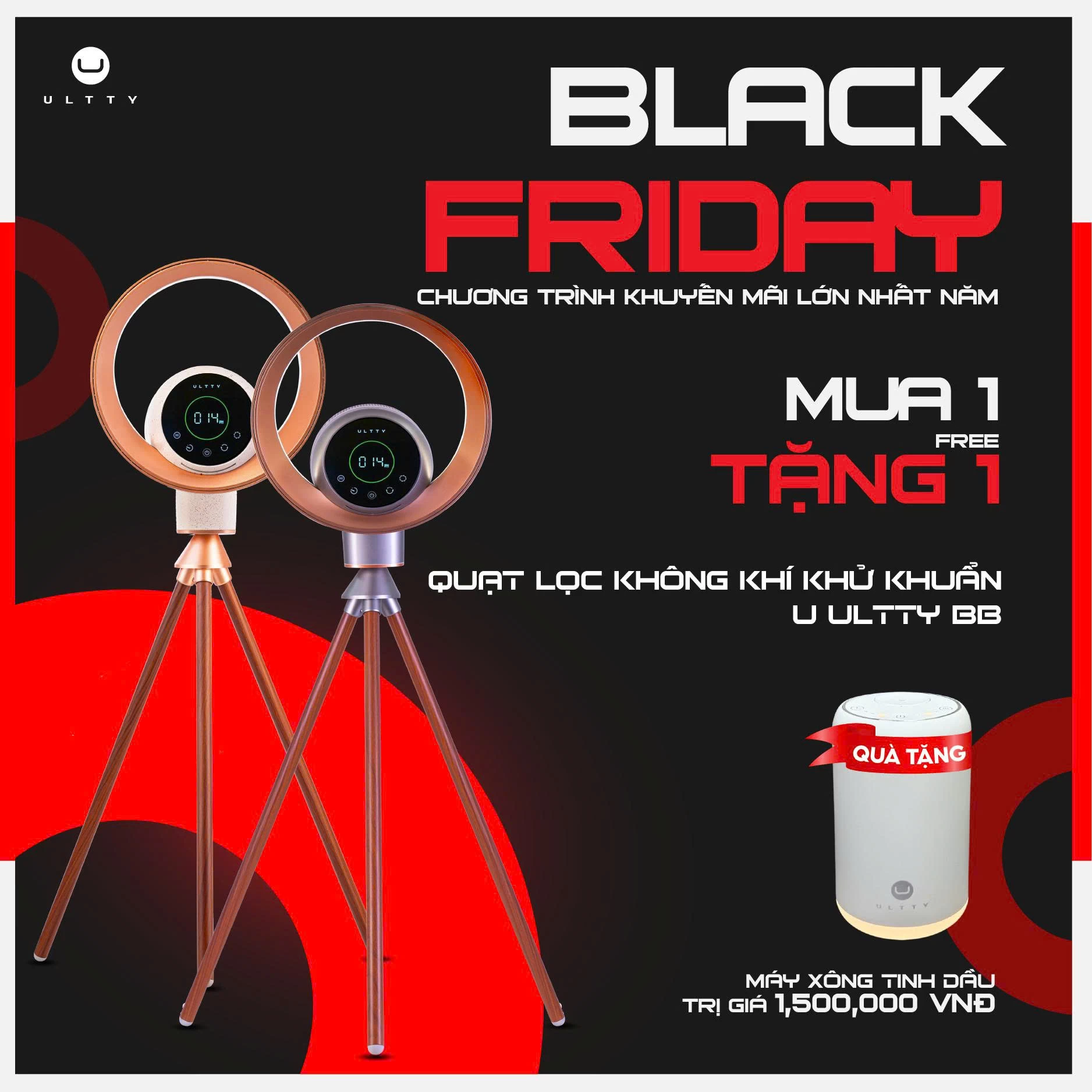 Quạt lọc không khí và khử khuẩn U ULTTY BB