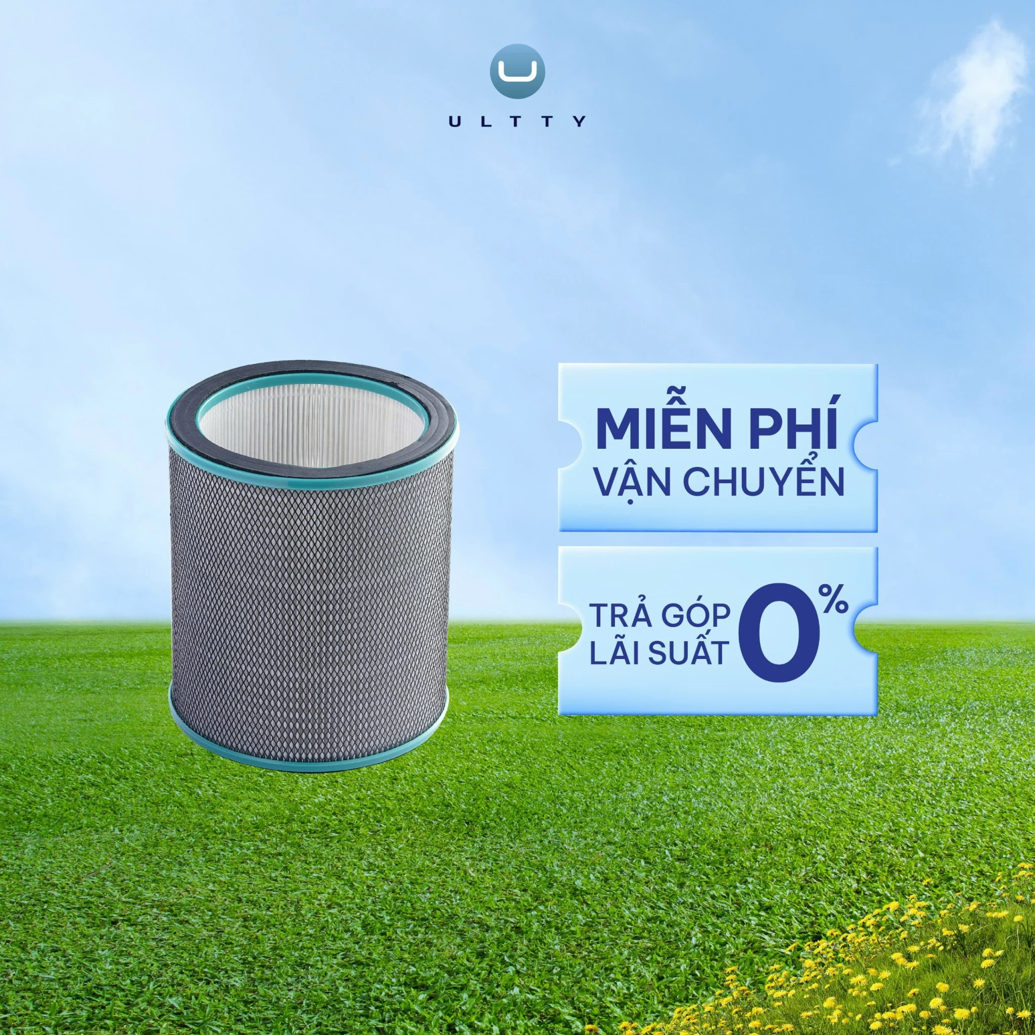 Hệ màng lọc U-ULTTY HEPA H14 dùng cho Quạt lọc không khí bù ẩm Ultty CR022