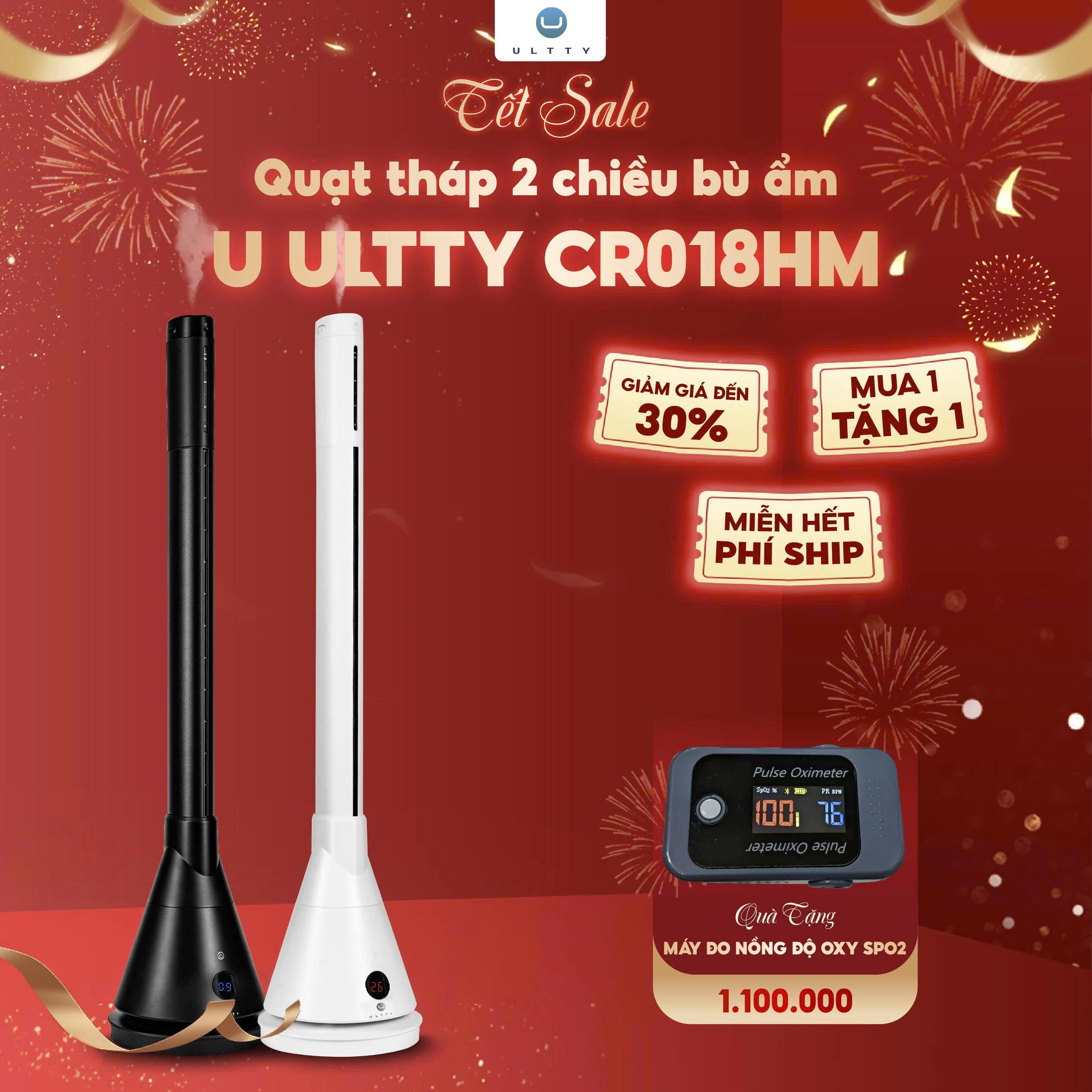 Quạt Tháp Sưởi 2 Chiều Bù Ẩm U ULTTY CR018HM - Công nghệ sưởi gốm Ceramic hiện đại