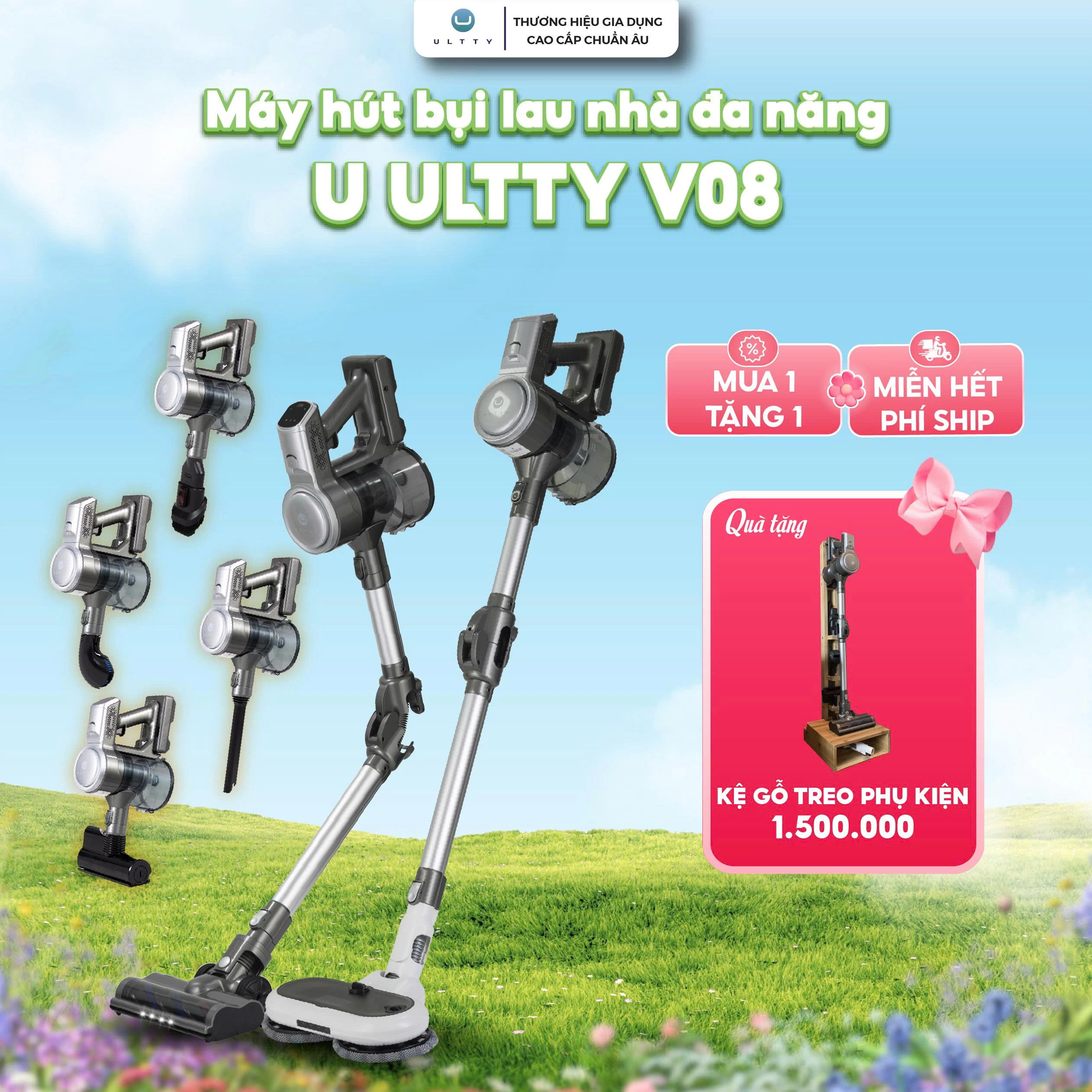 Máy Hút Bụi Và Lau Nhà U-Ultty V08 6in1