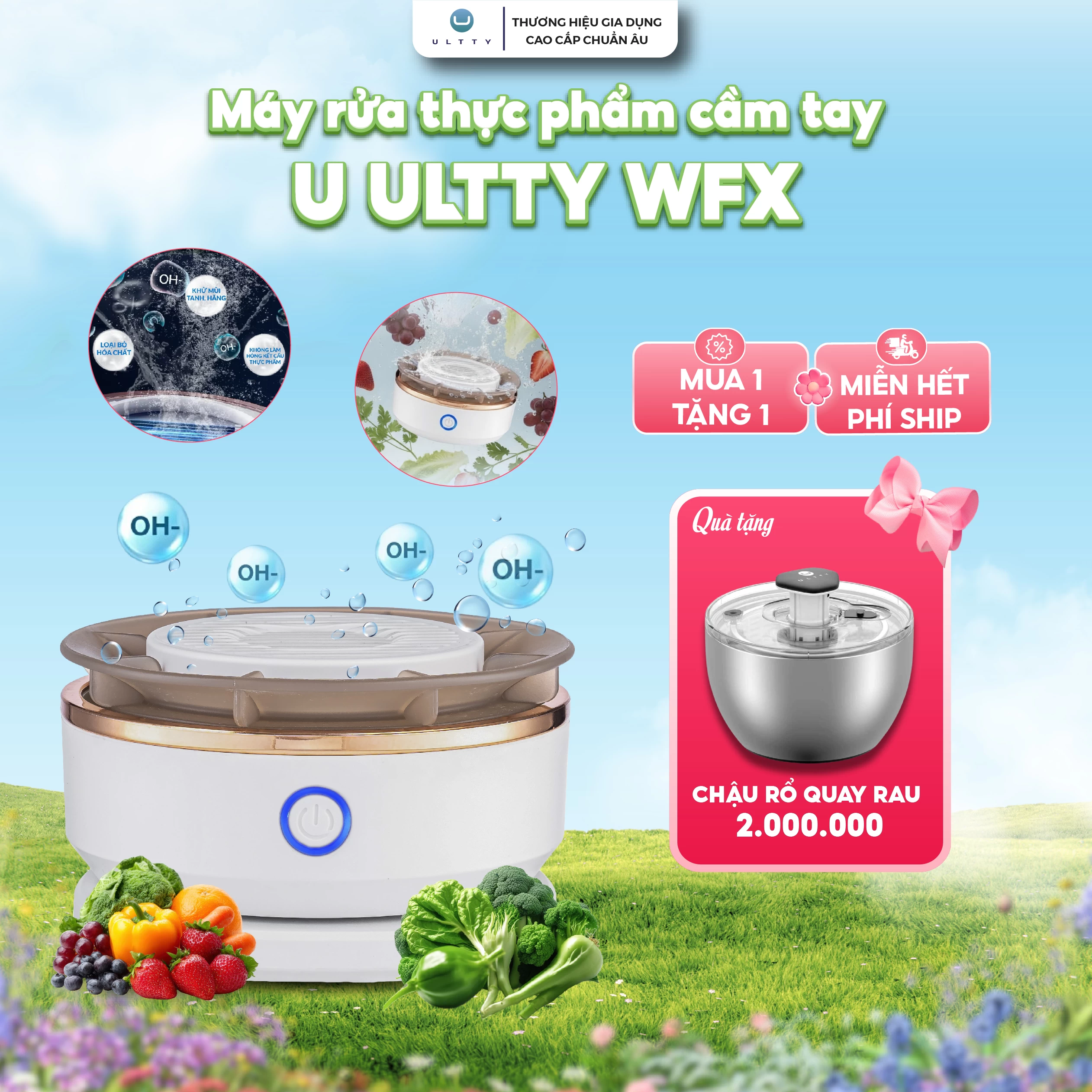 Máy rửa thực phẩm cầm tay U ULTTY model WFX