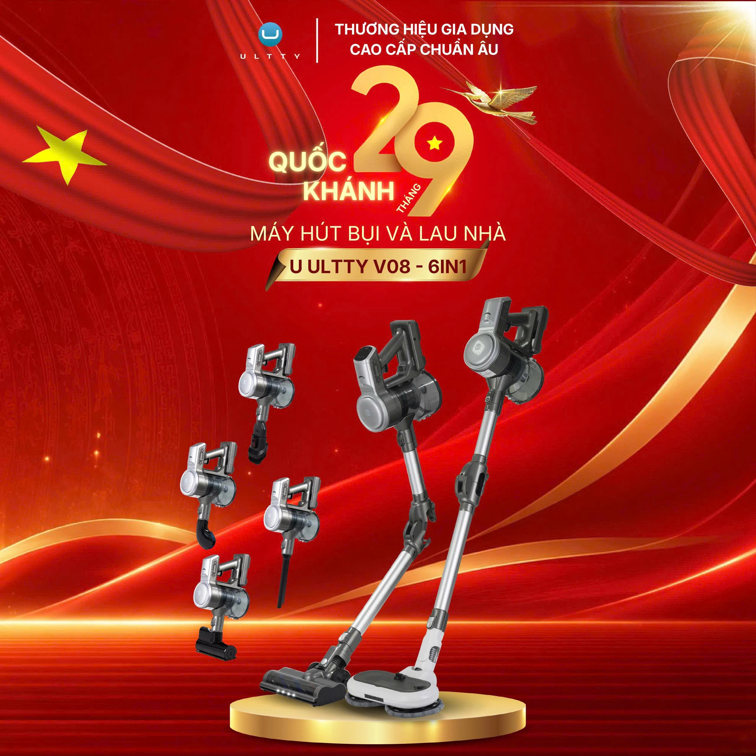 Máy Hút Bụi Và Lau Nhà U-Ultty V08 6in1
