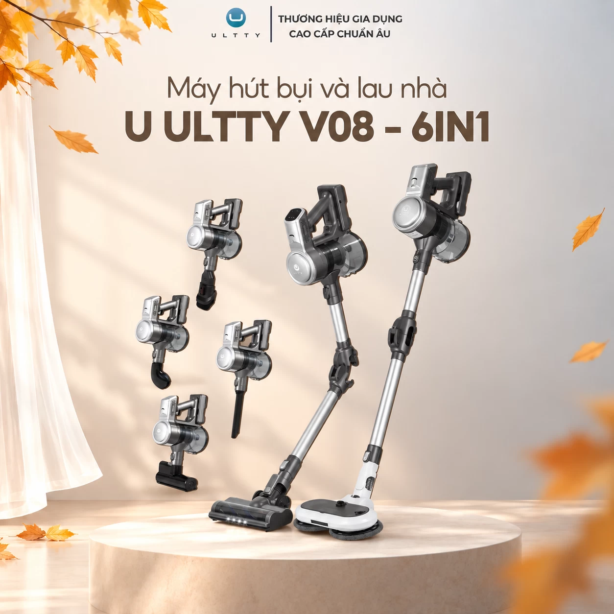 Máy Hút Bụi Và Lau Nhà U-Ultty V08 6in1
