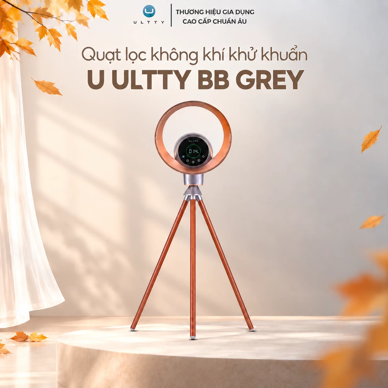 Quạt lọc không khí và khử khuẩn U ULTTY BB màu Grey Titanium